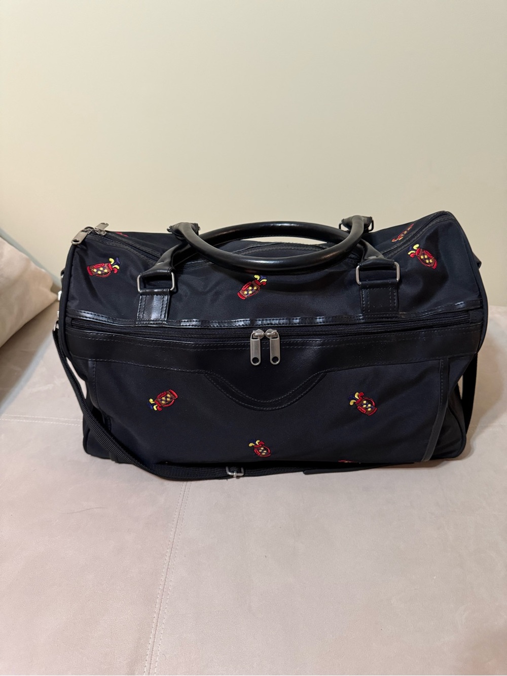 Black Golf Themed Embroidered Travel Duffle/Weekender Bag